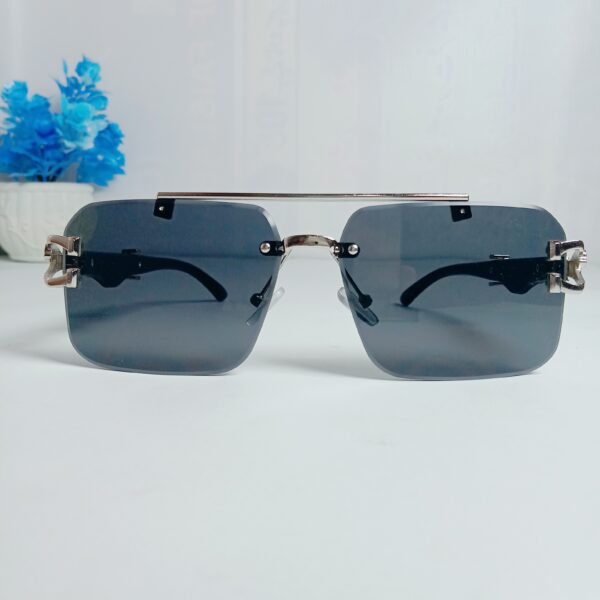 New trending Rimless Black Sunglasses for Men - Image 3